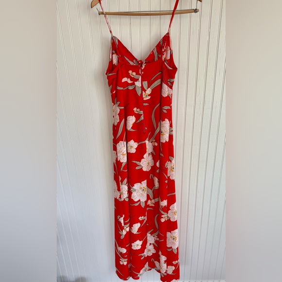 Show Me Your MuMu Red Floral Maxi Dress Size L - Picture 6 of 7